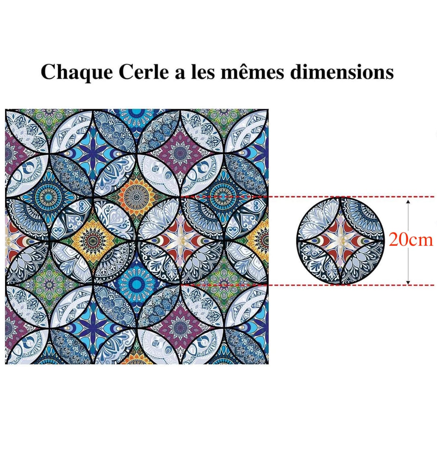 Film Adhésif Décoratif pour Fenêtre 3D Anti-regards - Motif Boheme Violet
