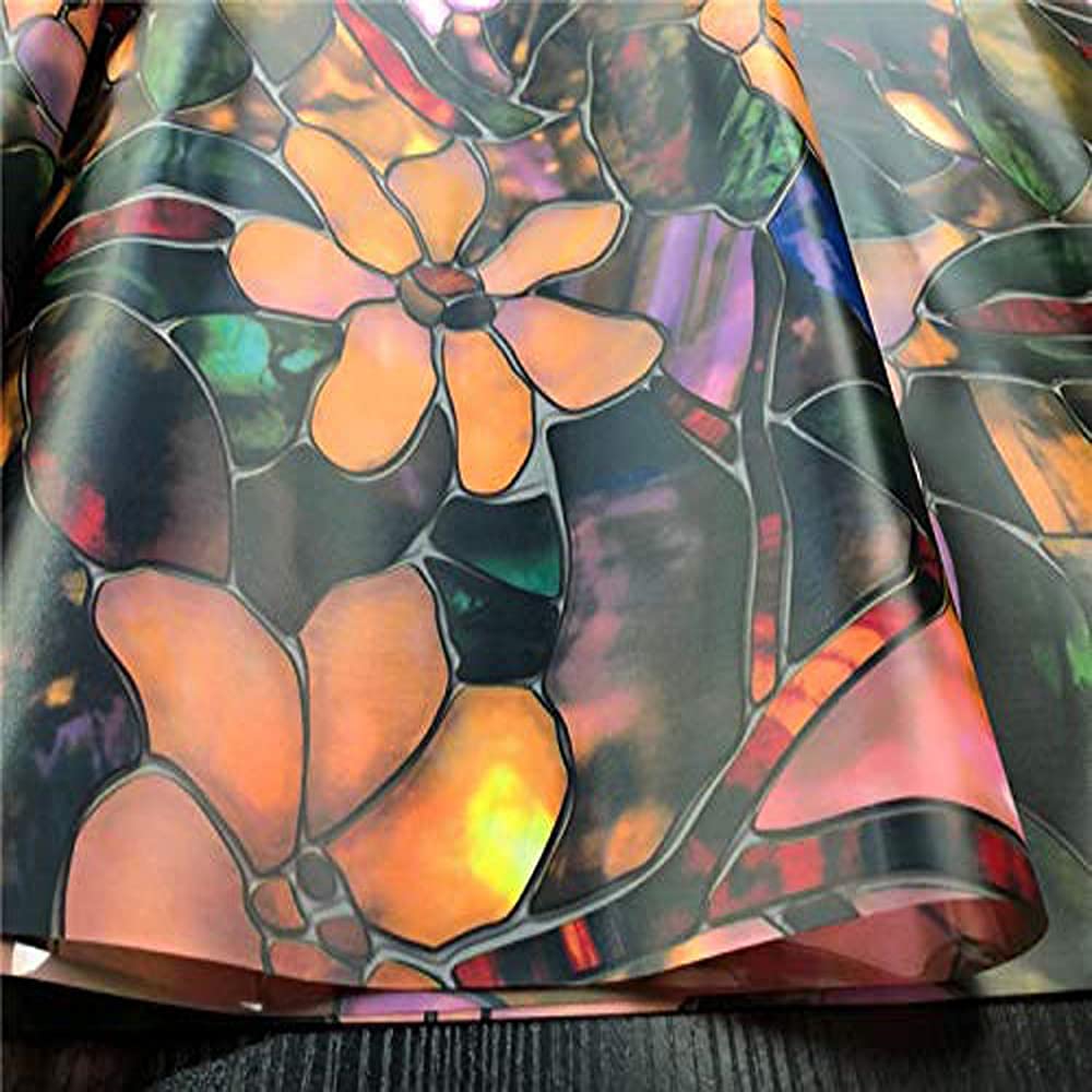 Film Adhésif Décoratif pour Fenêtre 3D Anti-regards - Motif Mangolia
