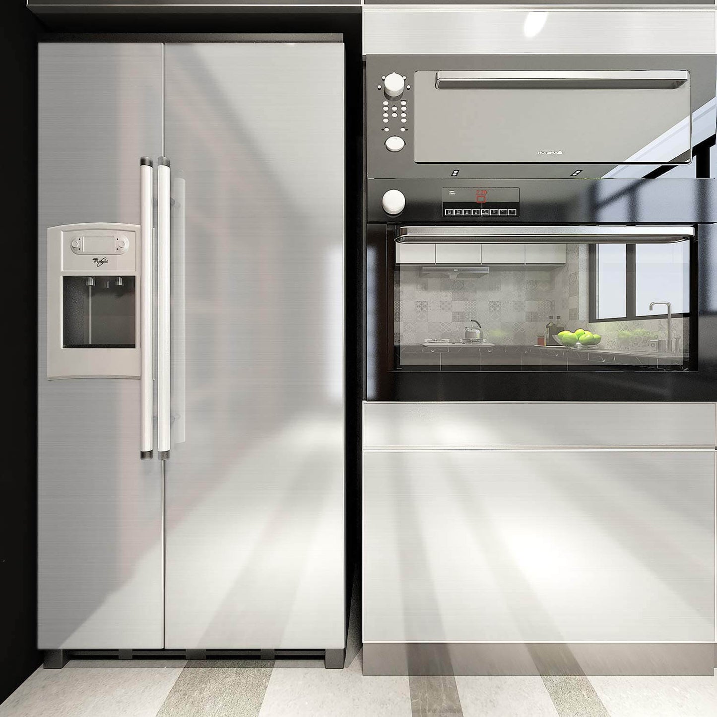 Adhésif Acier Inoxydable Effet Nickel Brossé pour Cuisine & Électroménager 3m*60cm