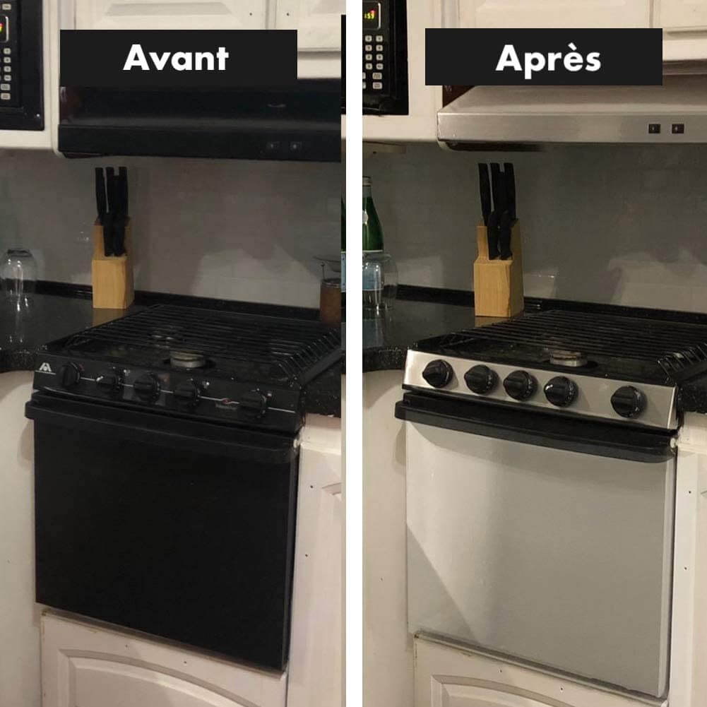 Adhésif Acier Inoxydable Effet Nickel Brossé pour Cuisine & Électroménager 3m*60cm