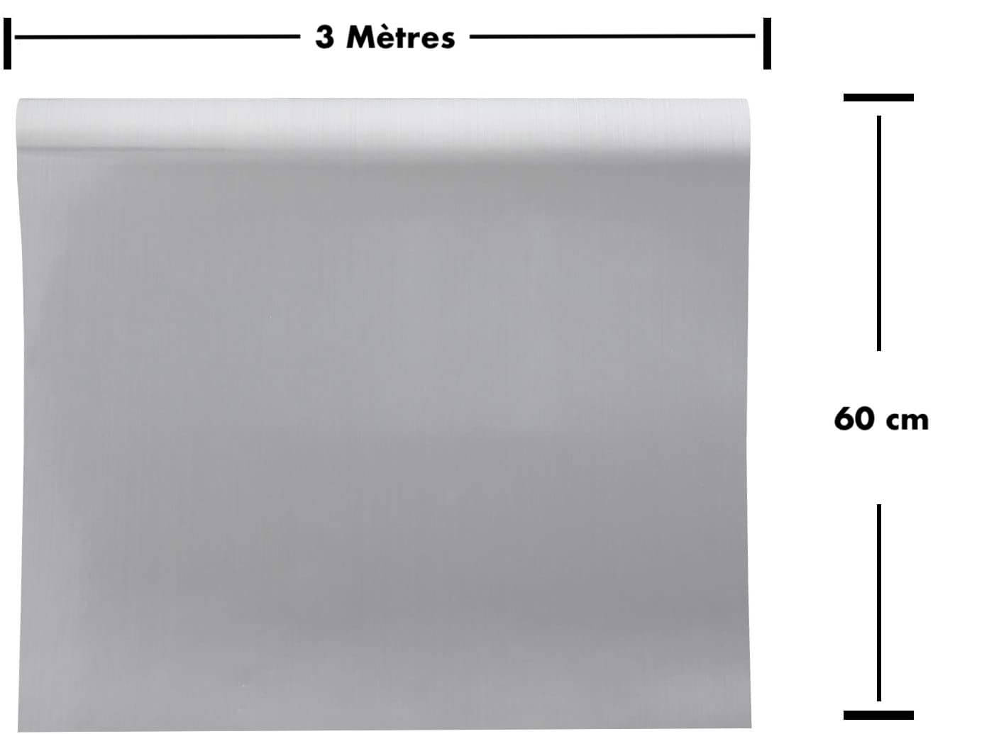 Adhésif Acier Inoxydable Effet Nickel Brossé pour Cuisine & Électroménager 3m*60cm