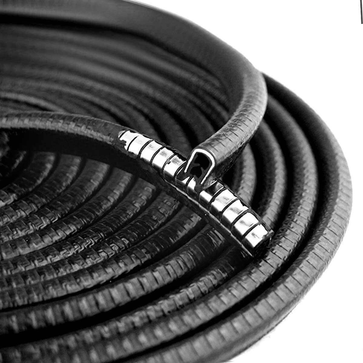 Bordure de Porte en forme U Metal/Caoutchouc - Noir