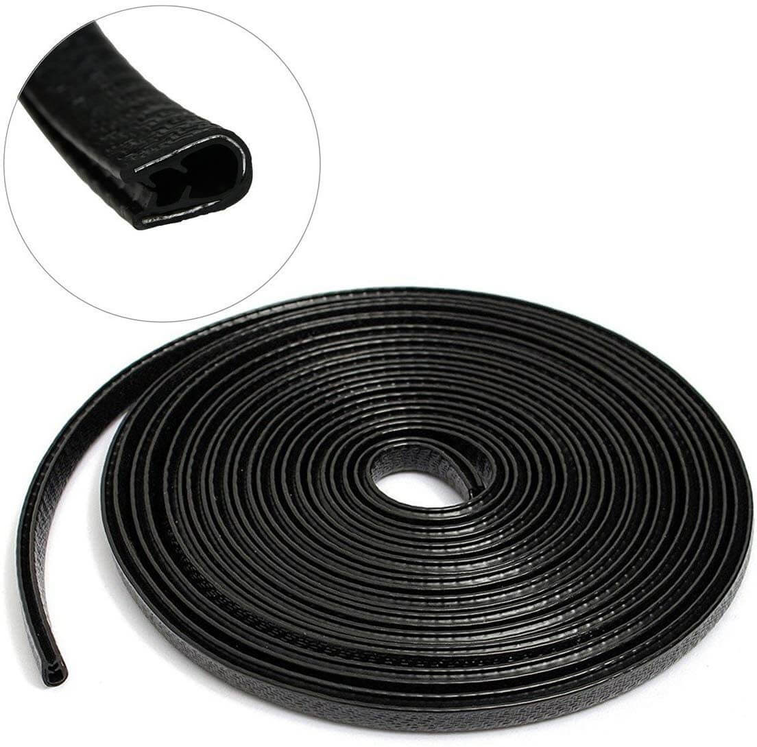 Bordure de Porte en forme U Metal/Caoutchouc - Noir
