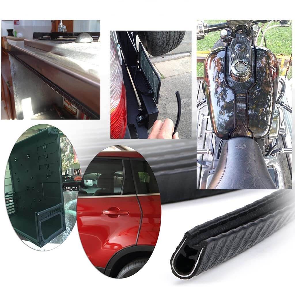 Bordure de Porte en forme U Metal/Caoutchouc - Noir