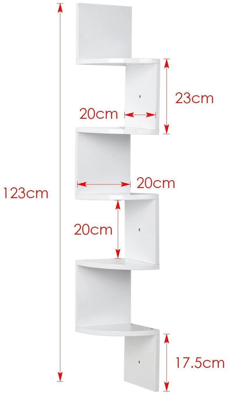 Etagère d'Angle Murale Zigzag en Bois MDF (Chêne)