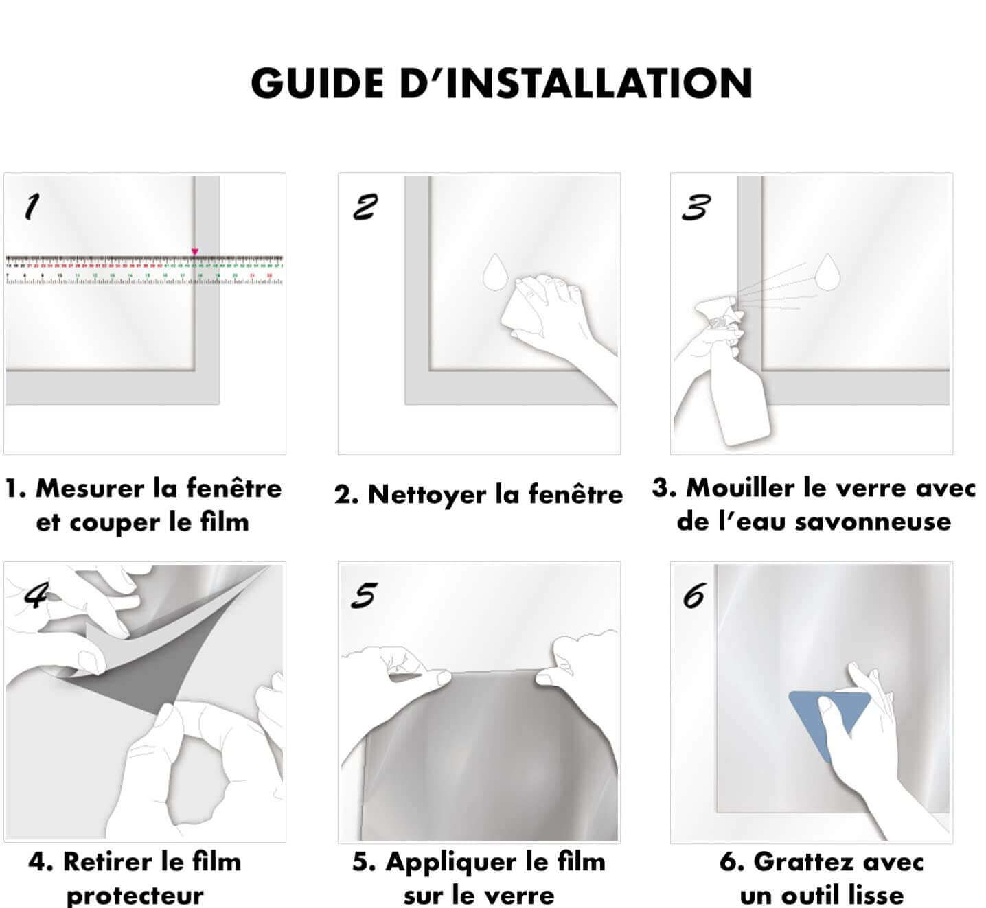 Film Décoratif Anti-regards pour Fenêtre 3D Statique - Motif Store