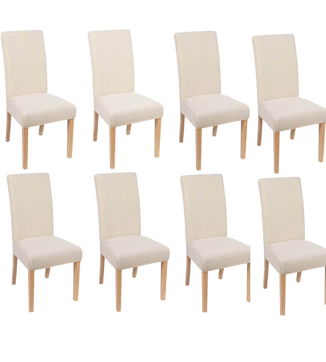 Housse de Chaise Extensible à Tissu Jacquard - Beige
