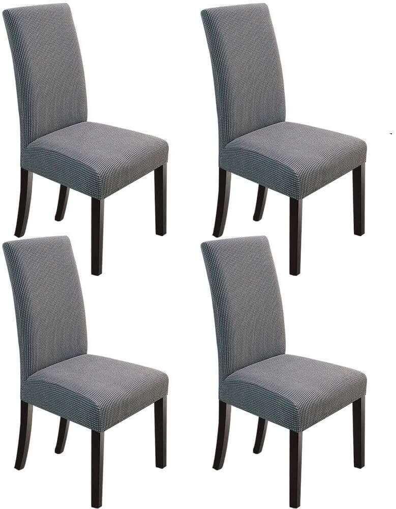 Housse de Chaise Extensible à Tissu Jacquard - Gris