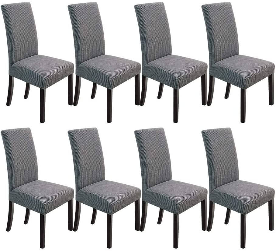 Housse de Chaise Extensible à Tissu Jacquard - Gris