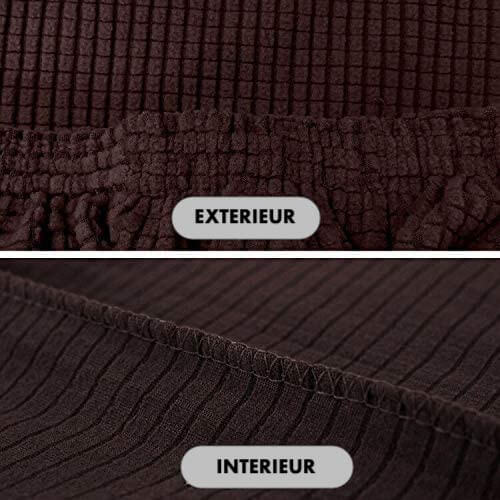 Housse de Chaise Extensible à Tissu Jacquard - Marron Chocolat