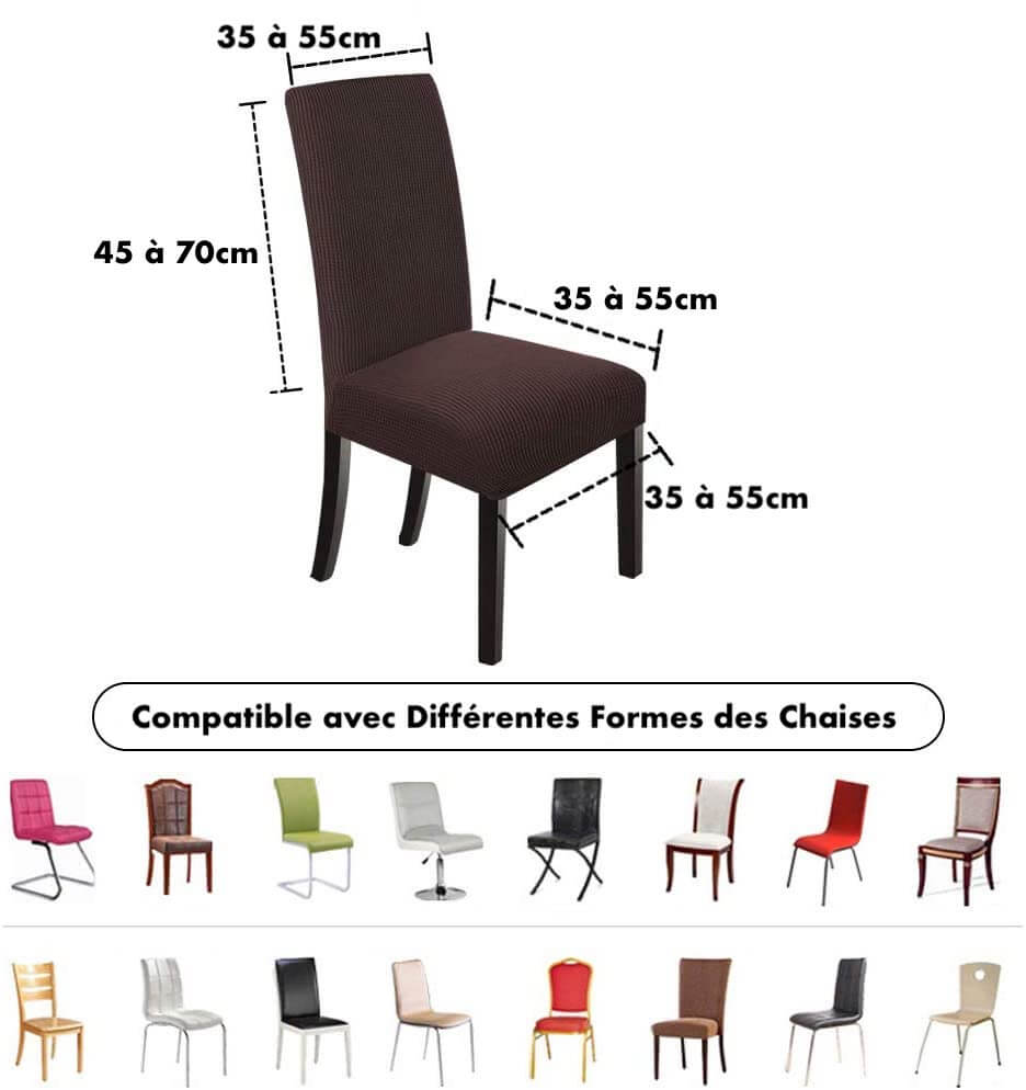 Housse de Chaise Extensible à Tissu Jacquard - Marron Chocolat