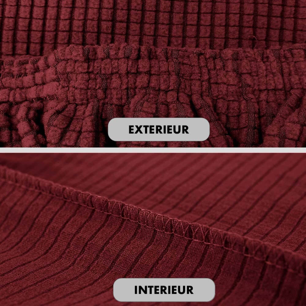 Housse de Chaise Extensible à Tissu Jacquard - Rouge Bordeaux