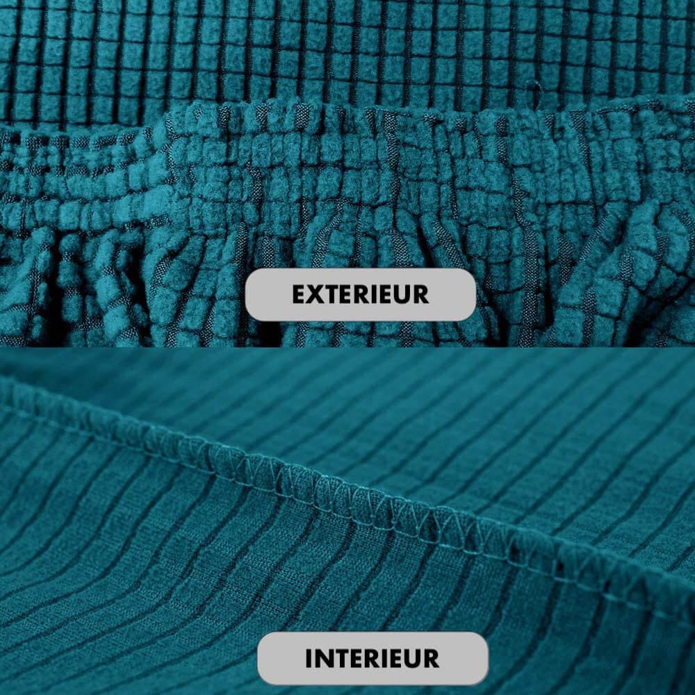 Housse de Chaise Extensible à Tissu Jacquard - Turquoise