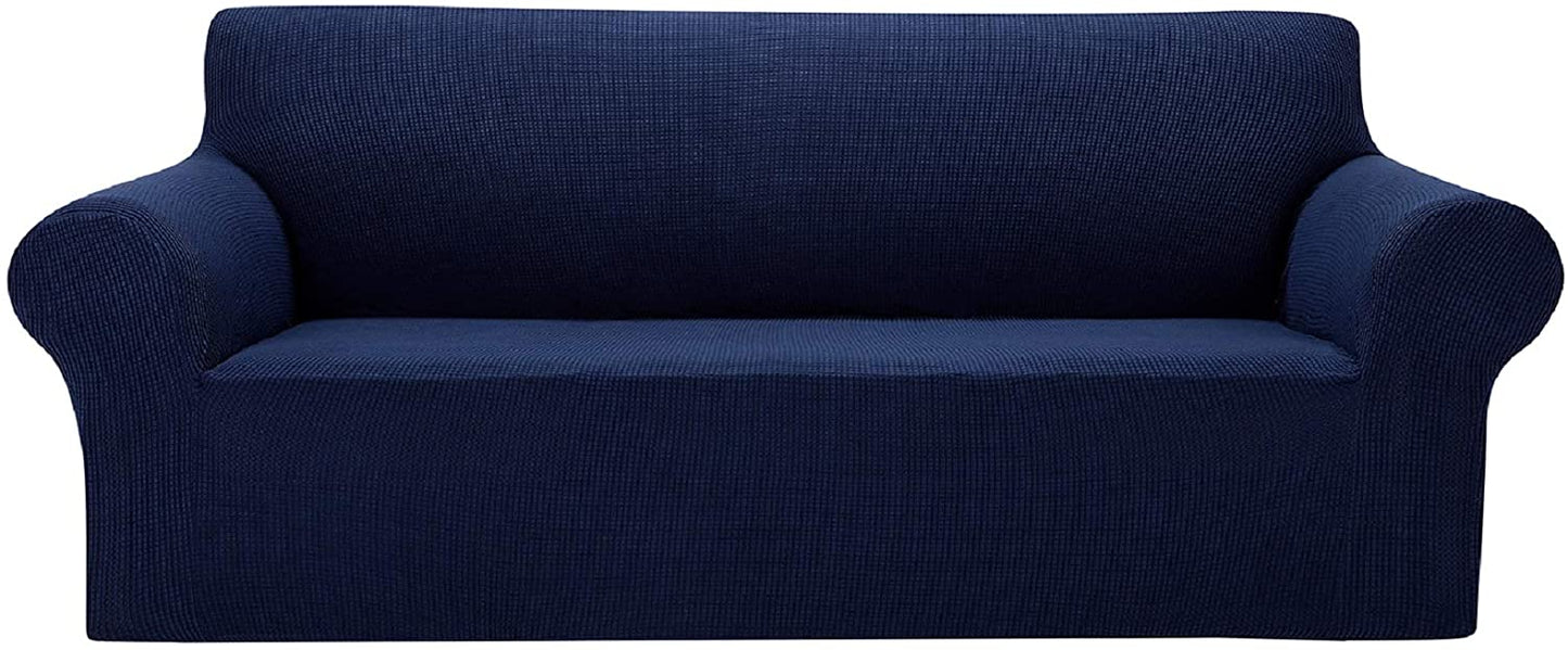 Housse Canapé Extensible à Tissu Jacquard - Bleu