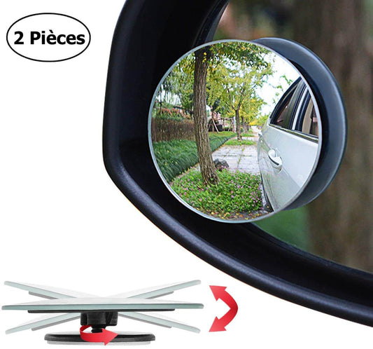 2 x Miroirs Rétroviseurs d'Angle Mort Ronde Réglables