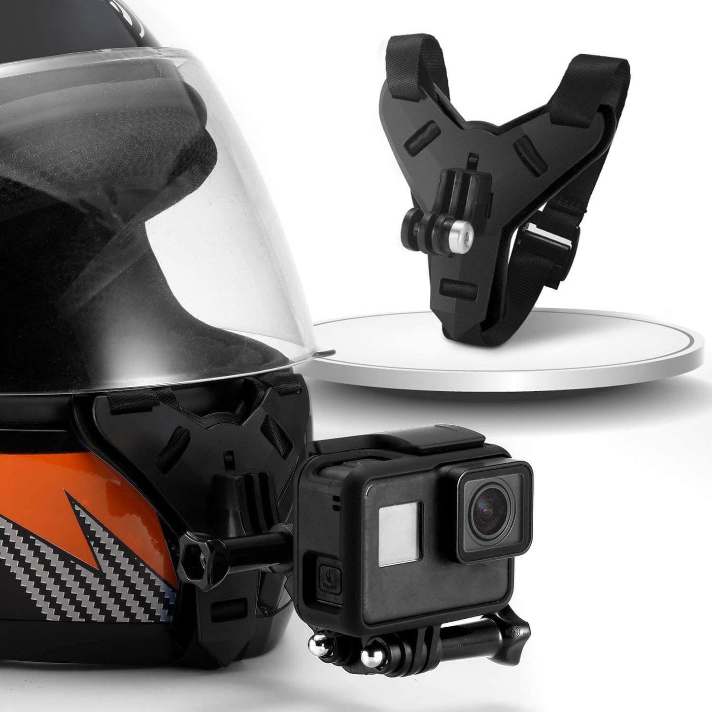 Sangle de Casque de Moto Support de Fixation Avant Menton pour GoPro