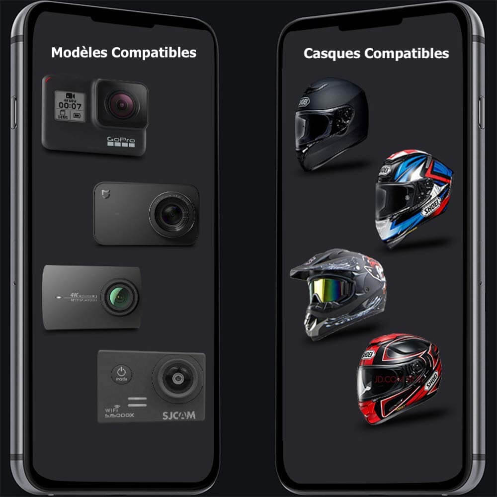 Sangle de Casque de Moto Support de Fixation Avant Menton pour GoPro