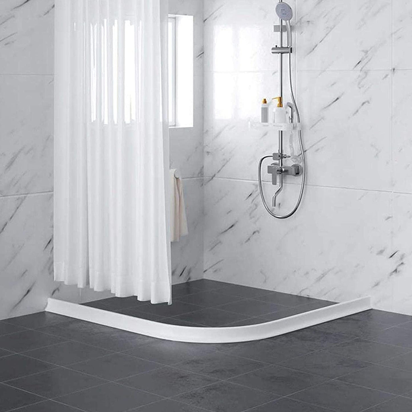 Seuil de Rétention d'Eau en Silicone Autocollante et Pliable + Colle étanche Forte