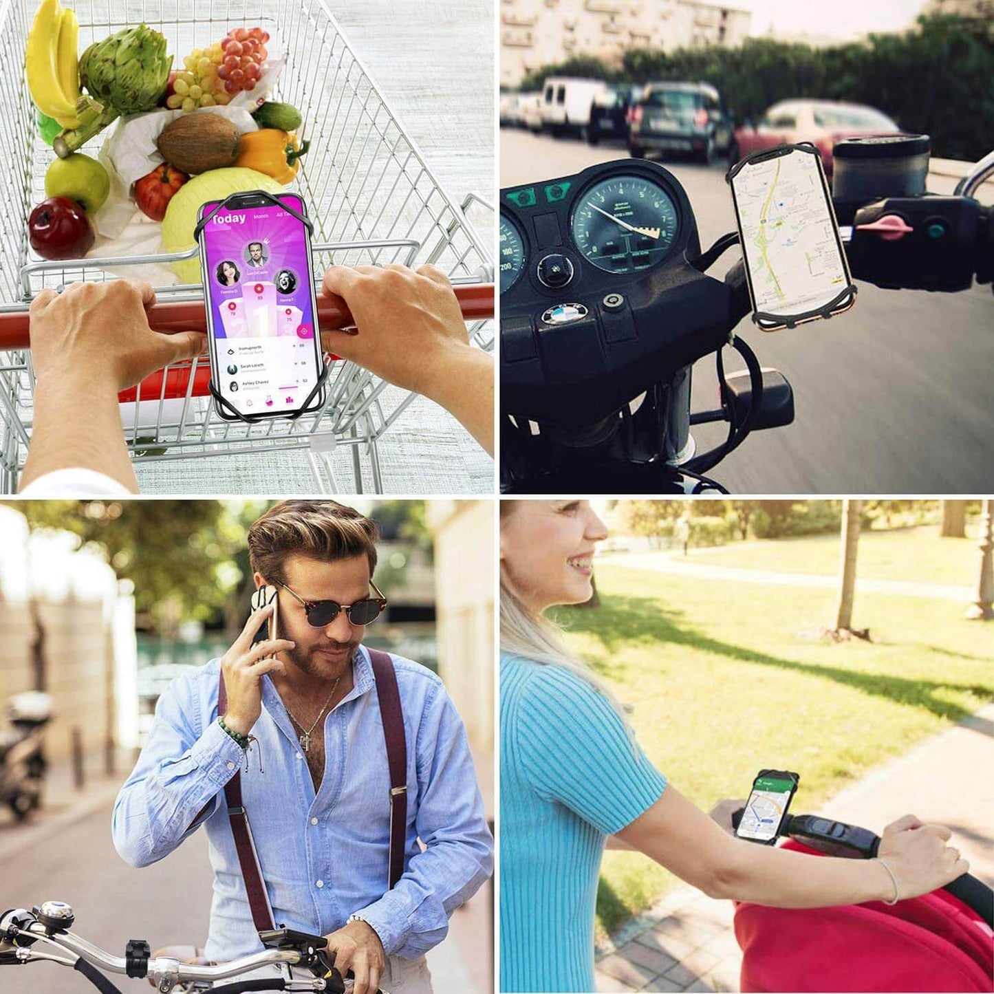 Support Téléphone pour Vélo/Moto Universel Rotatif Réglable