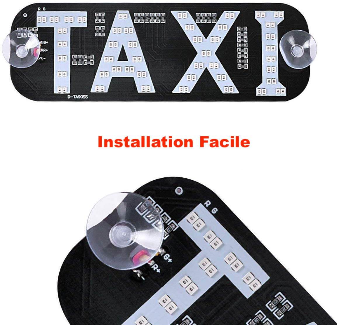 Panneau TAXI Lumineux LED Rouge et Vert