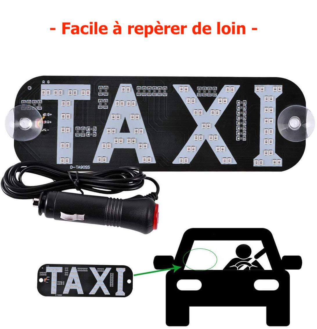 Panneau TAXI Lumineux LED Rouge et Vert