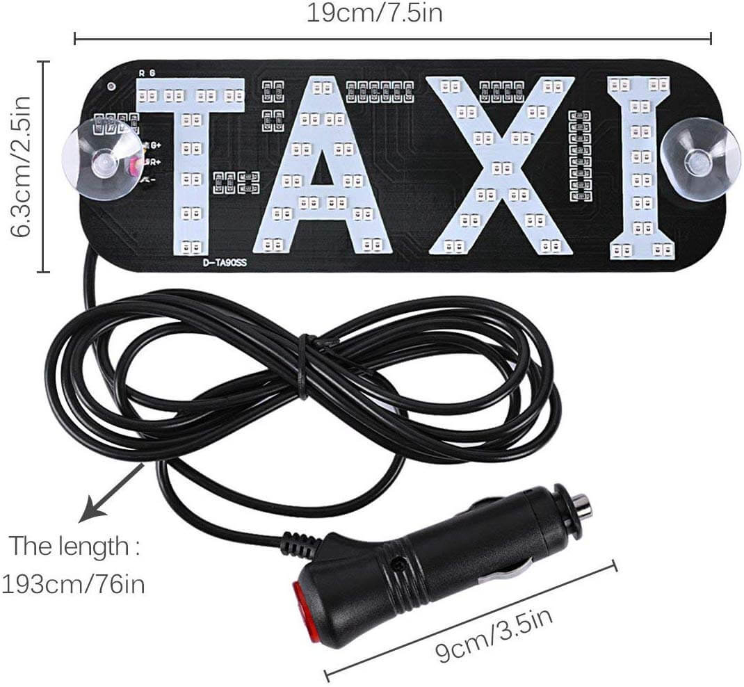Panneau TAXI Lumineux LED Rouge et Vert
