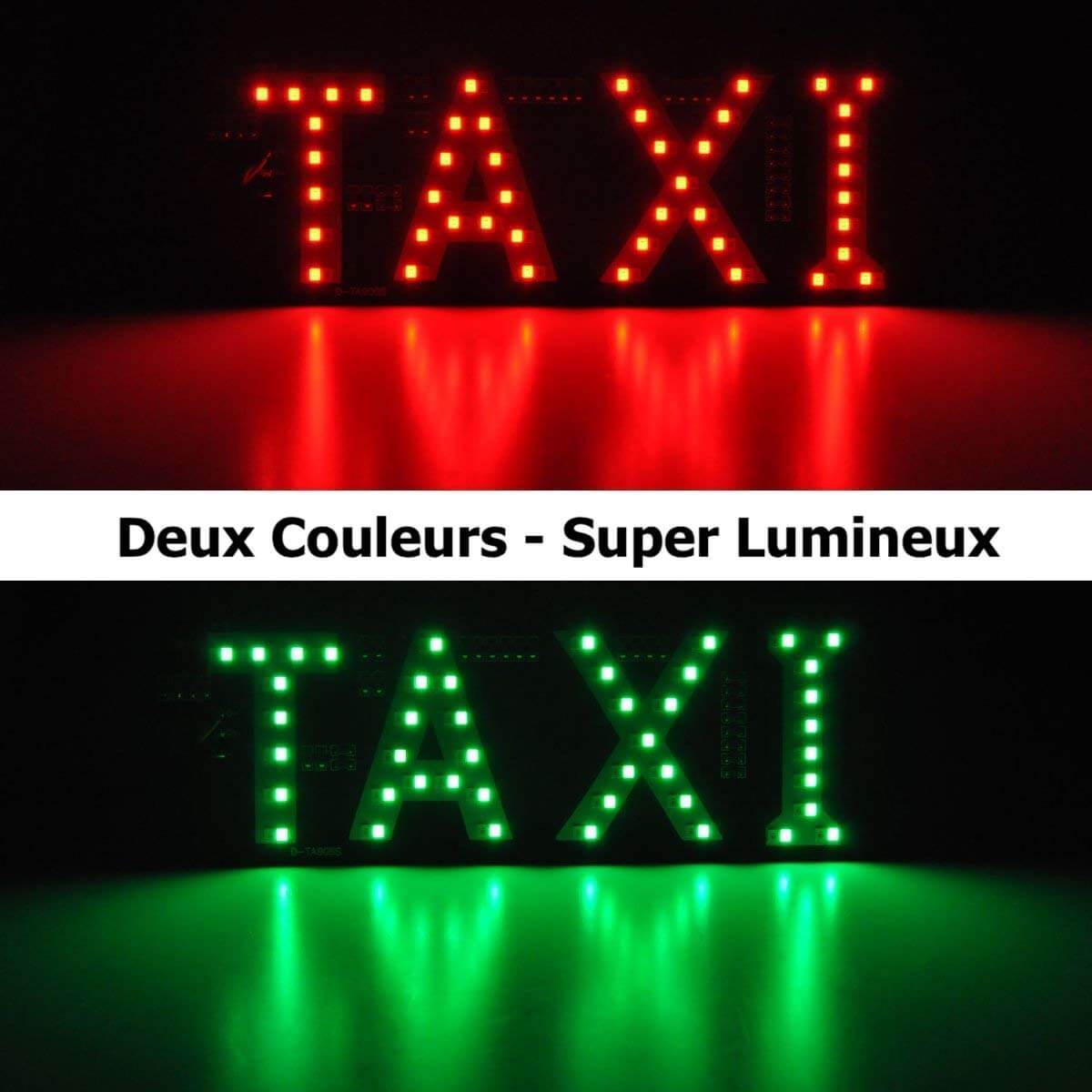 Panneau TAXI Lumineux LED Rouge et Vert