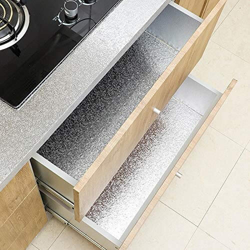Film Adhésif de Cuisine Autocollant en Aluminium (3m*60cm)