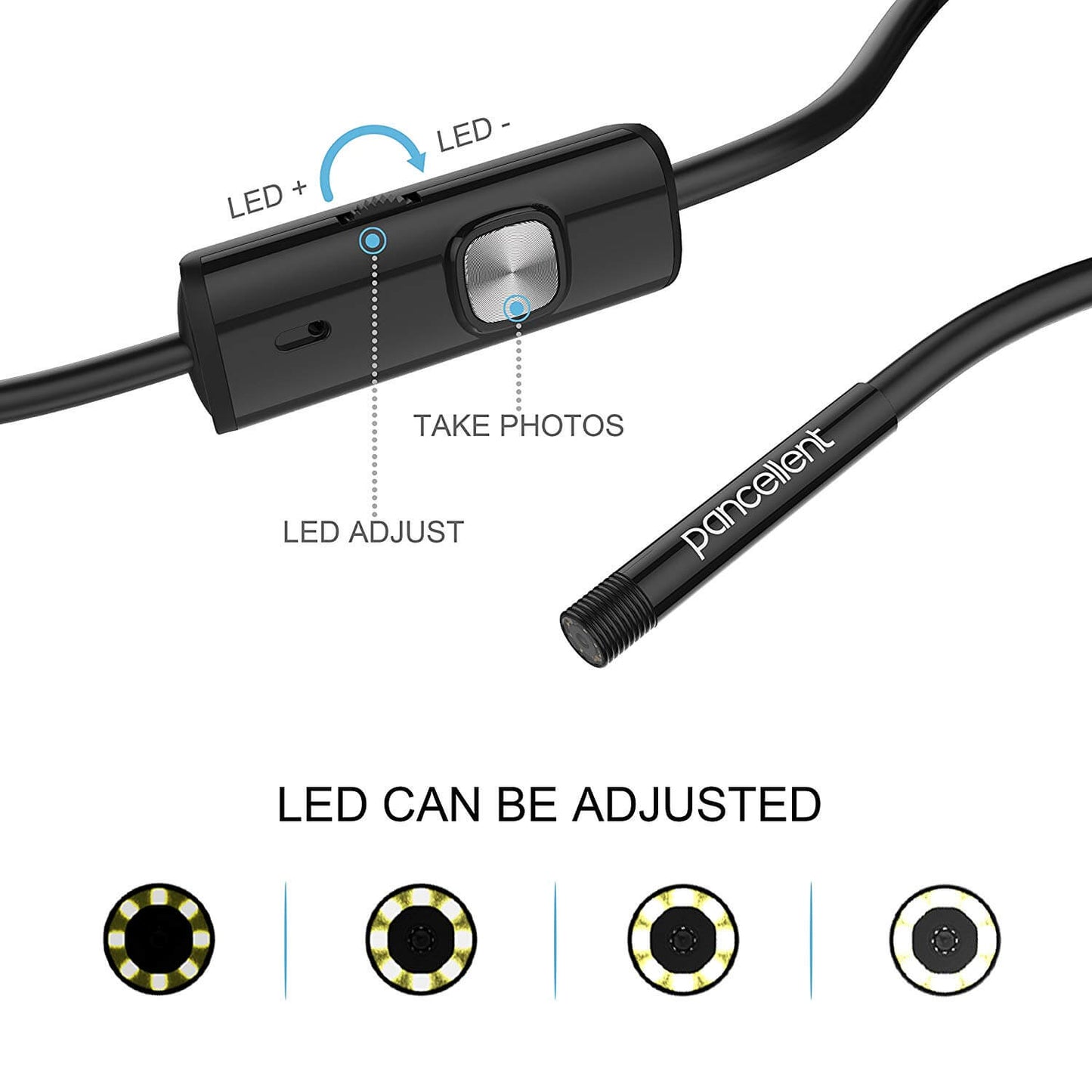 Endoscope USB Android HD 720P, 8 LED 8mm, IP67 étanche 3,5 mètres