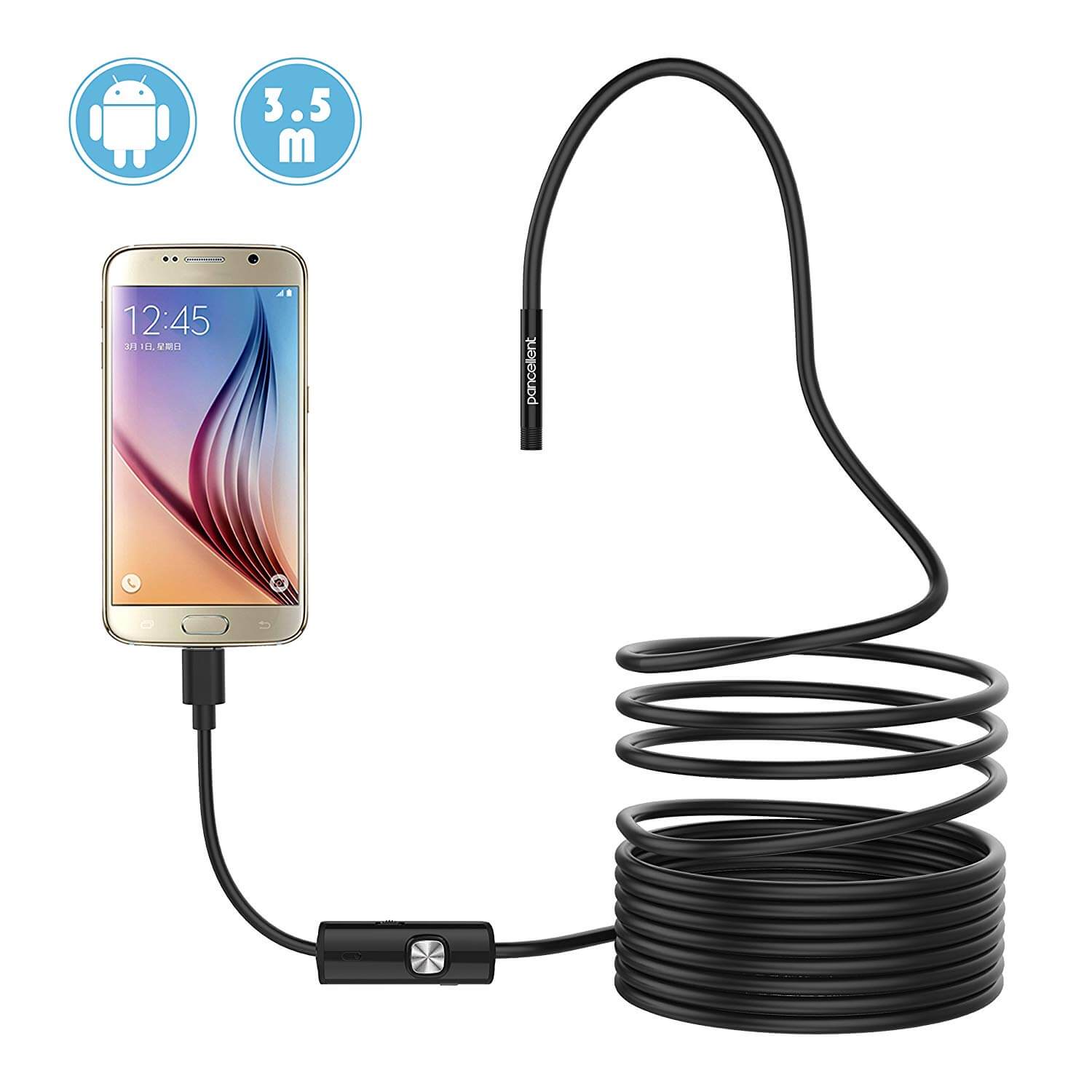 Endoscope USB Android HD 720P, 8 LED 8mm, IP67 étanche 3,5 mètres – Kaytek