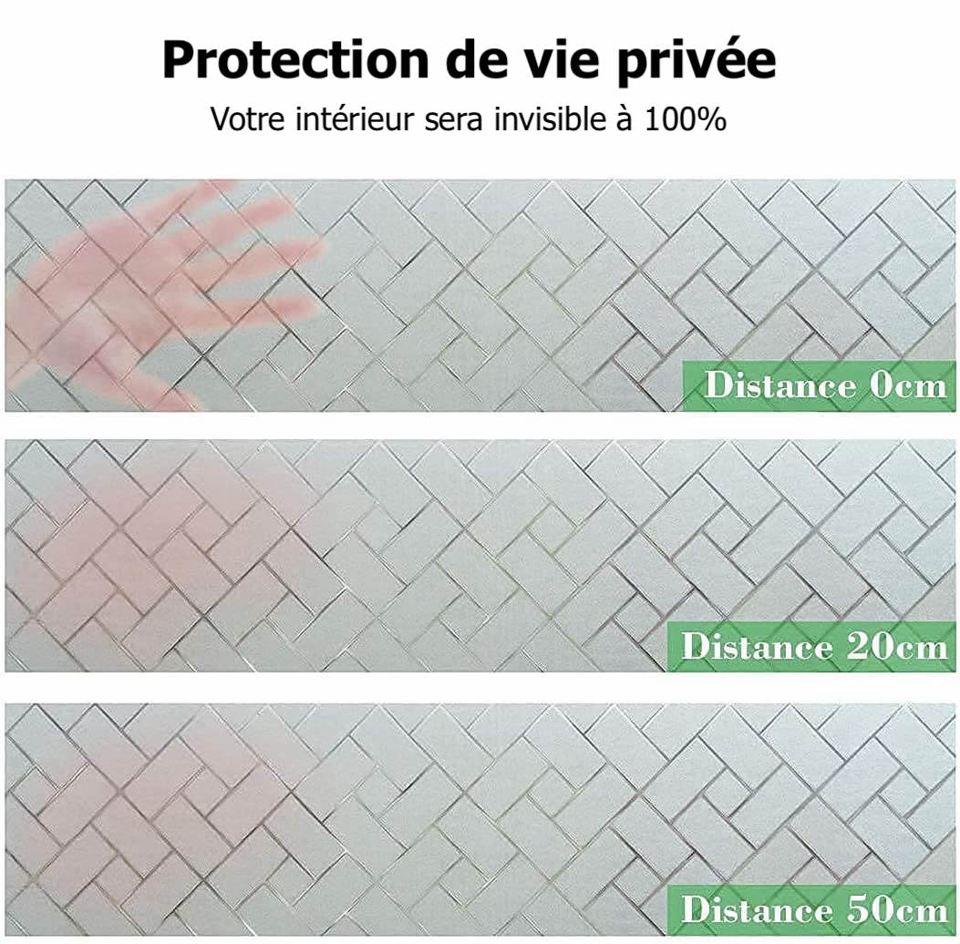 Film Décoratif Anti-regards pour Fenêtre 3D Statique - Motif Losange