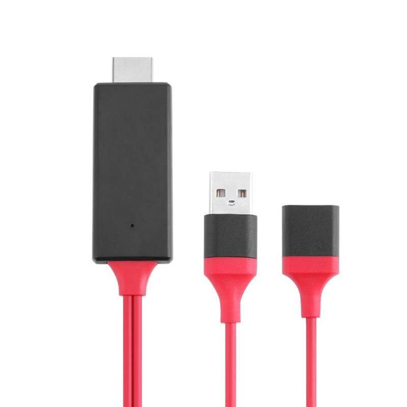 Adaptateur HDMI HDTV 1080p 4k Câble 1m pour iPhone iPad et Android