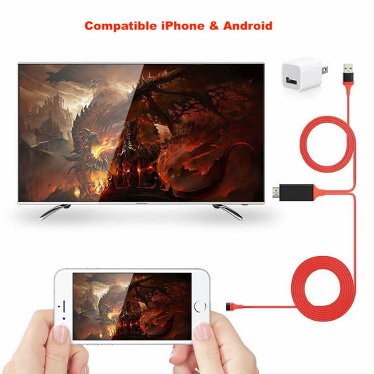 Adaptateur HDMI HDTV 1080p 4k Câble 1m pour iPhone iPad et Android