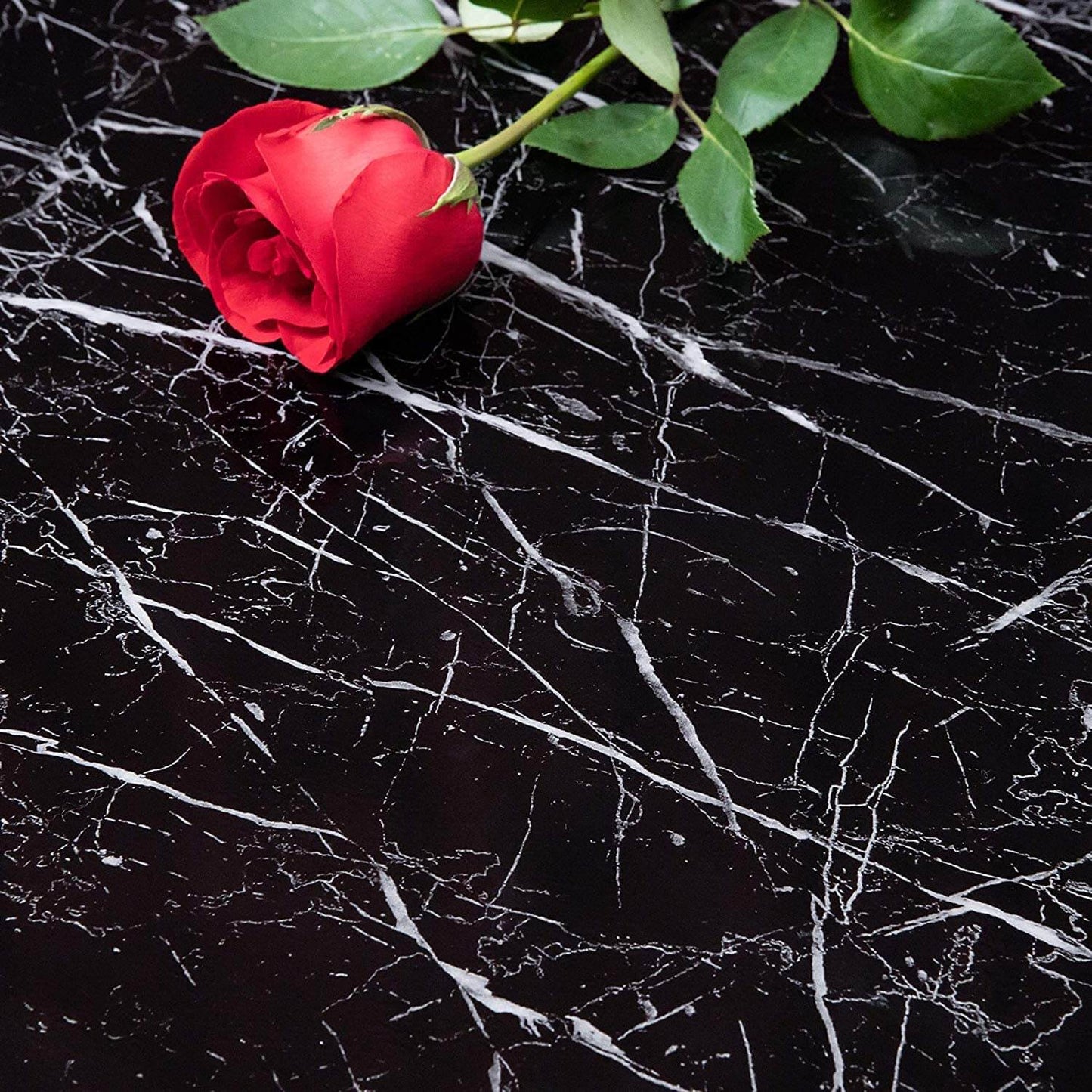 Papier Adhésif Marbre Autocollant Noir 5m*60cm