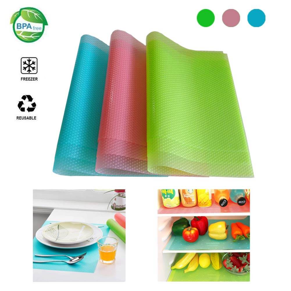 4 x Tapis de Réfrigirateur Anti-bactérien