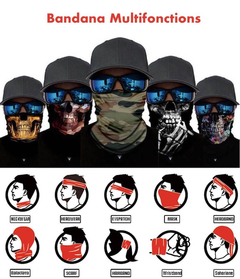 Lot De 6 Cache-cou / Snoods élastiques Unisexe - Respirants, Coupe-vent, Pour Sport Outdoor (moto, Vélo, Ski…)