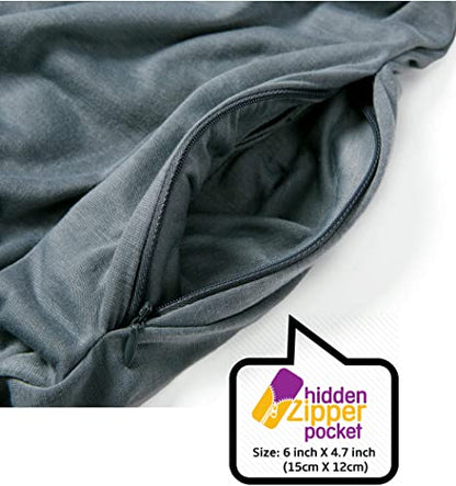 Echarpe à Poche Zipper Cachée Unisexe - Gris