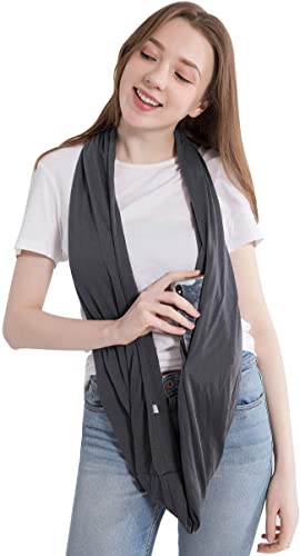 Echarpe à Poche Zipper Cachée Unisexe - Gris