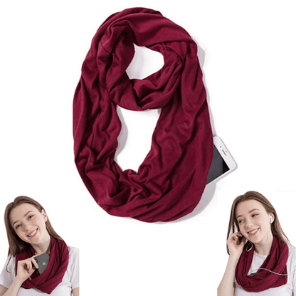 Echarpe à Poche Zipper Cachée Unisexe - Noir