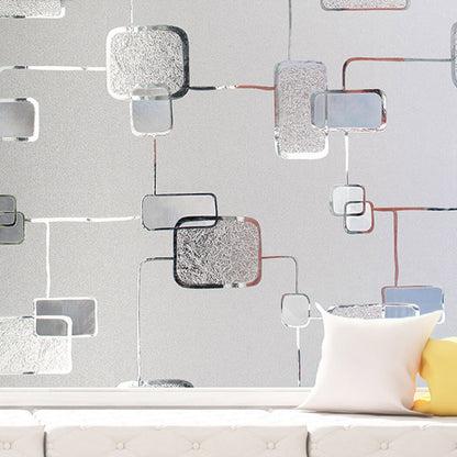 Film Décoratif Anti-regards pour Fenêtre 3D Statique - Motif Carreaux