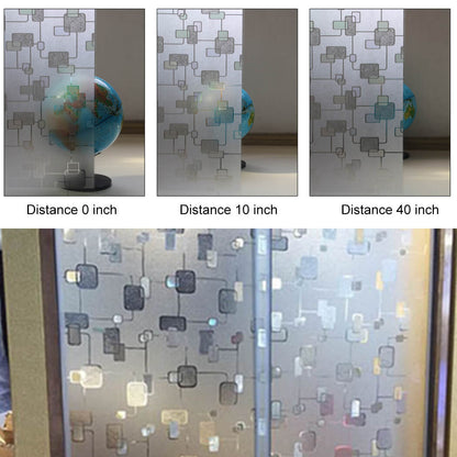 Film Décoratif Anti-regards pour Fenêtre 3D Statique - Motif Carreaux