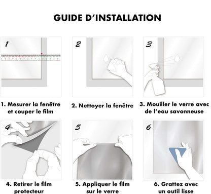 Film Décoratif Anti-regards pour Fenêtre 3D Statique - Motif Carreaux