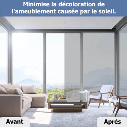 Film Décoratif Anti-regards Statique à Sens Unique - Motif Miroir