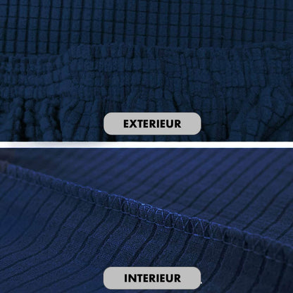 Housse de Chaise Extensible à Tissu Jacquard - Bleu