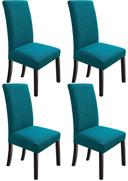 Housse de Chaise Extensible à Tissu Jacquard - Turquoise