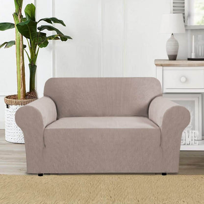 Housse Canapé Extensible à Tissu Jacquard - Beige Sable