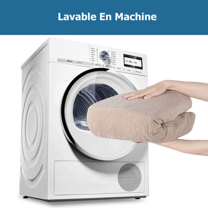 Housse Canapé Extensible à Tissu Jacquard - Beige Sable