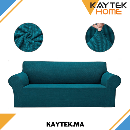 Housse Canapé Extensible à Tissu Jacquard  - Turquoise