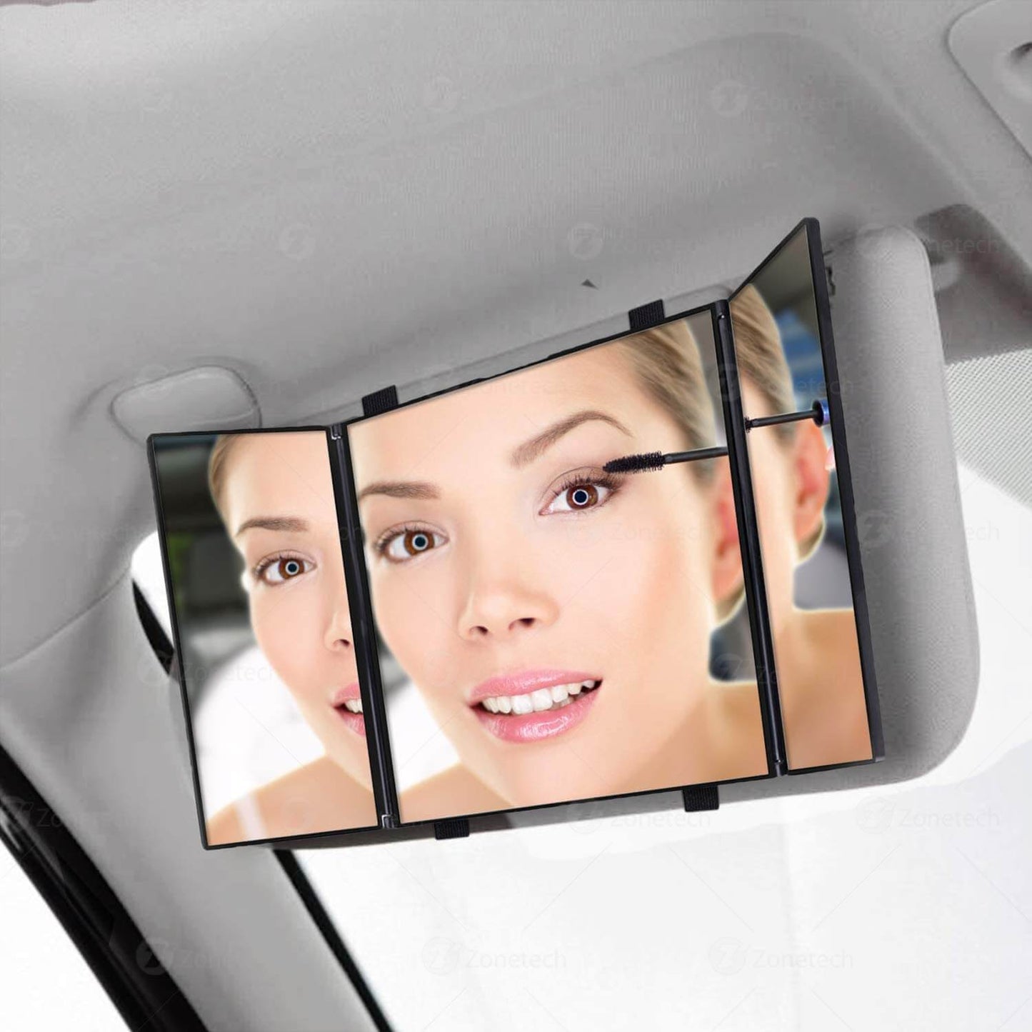 Rétroviseur intérieur de voiture - Accessoires de style - Rétroviseur  universel - Miroir de maquillage autocollant - Visière pare-soleil 