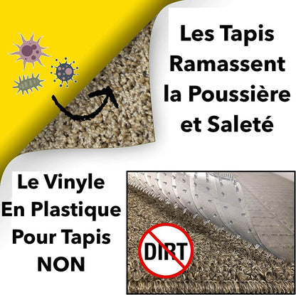 Protecteur De Sol pour tapis antidérapant, transparent, vinyle plastique